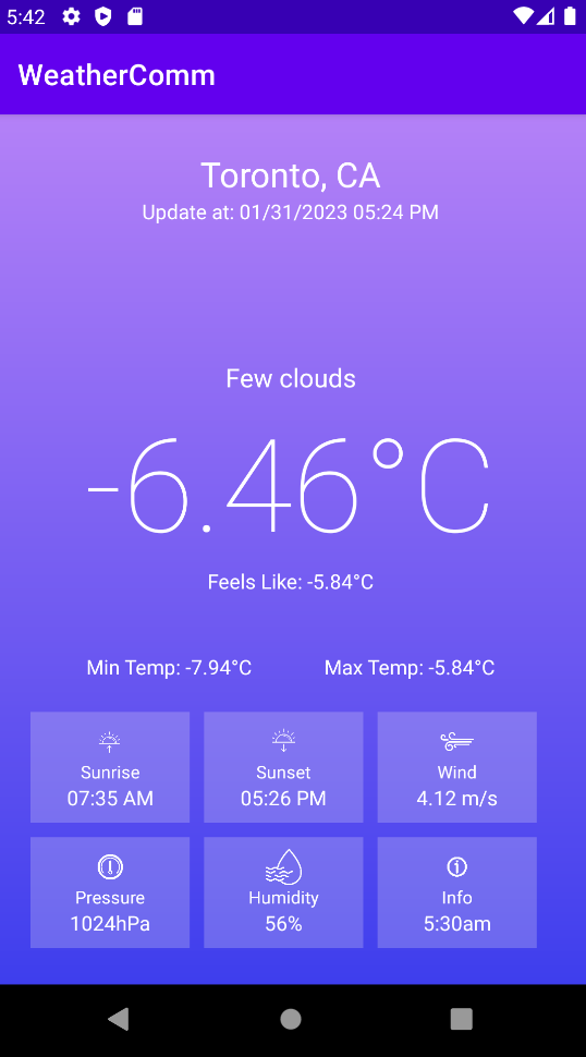 WeatherComm Screenshot